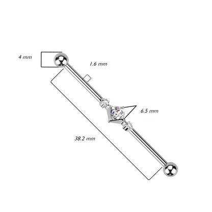 Titan Industrial Barbell Quadrat Zirkonia Innengewinde