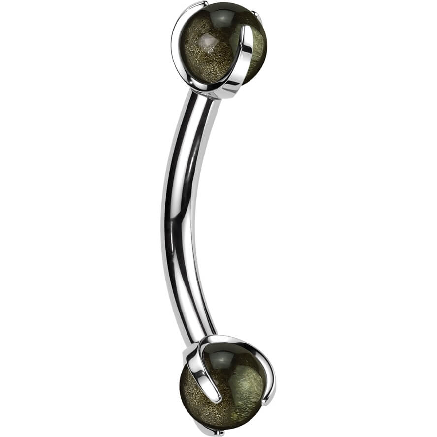 Curved Barbell Semi-Precious Stone Internally Threaded