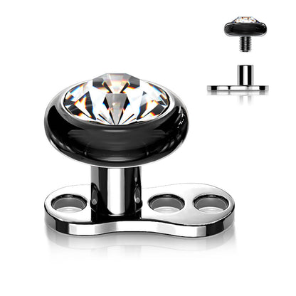 Titanium Dermal Anchor 2mm rise 3 holes zirconia flat top Internally Threaded