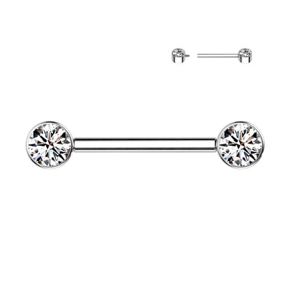 Titanium Nipple Piercing Zirconia Internally Threaded