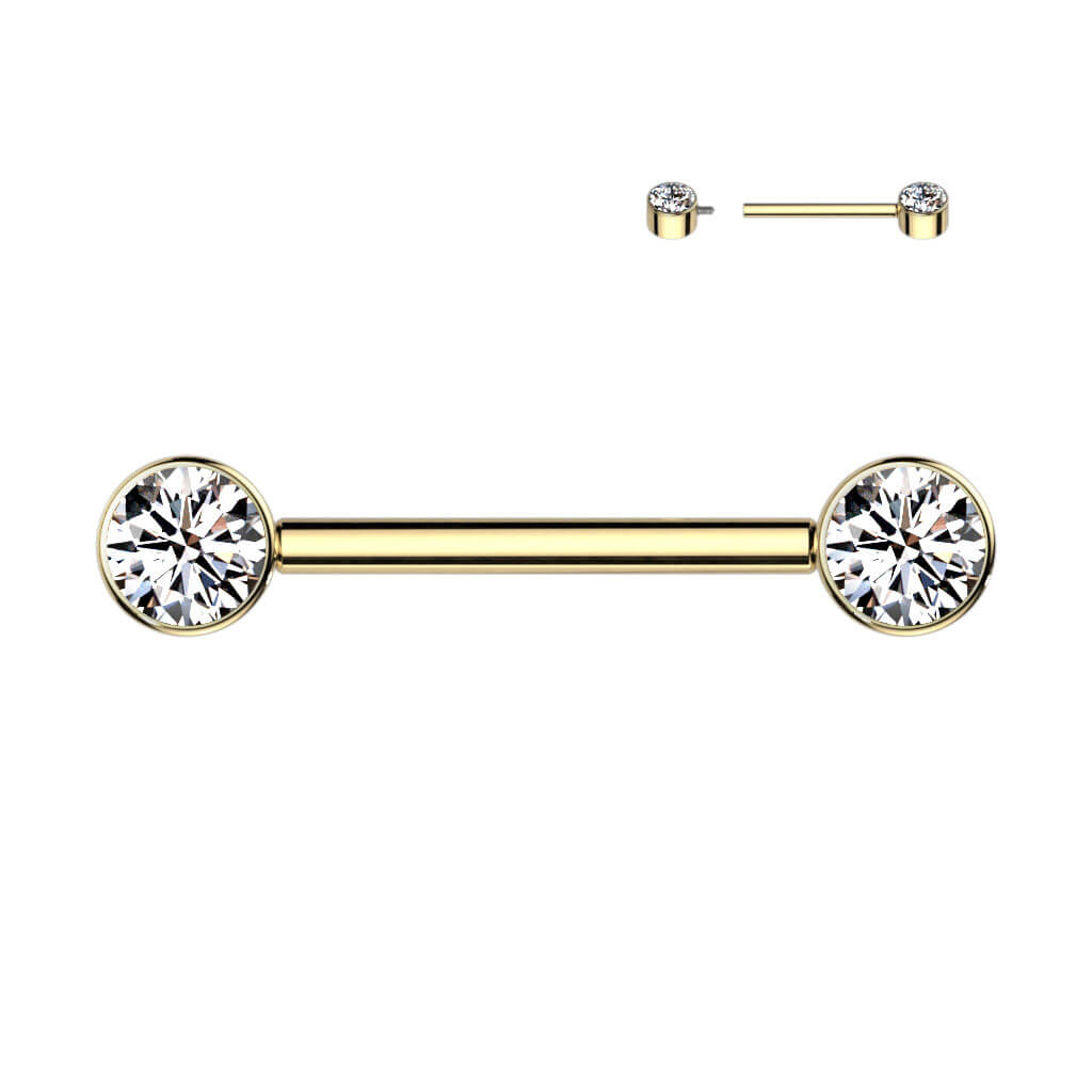 Titanium Nipple Piercing Zirconia Internally Threaded