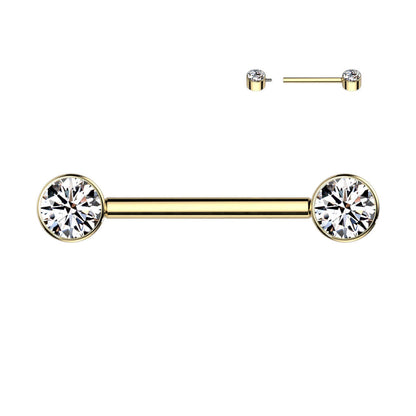 Titan Nippelpiercing Zirkonia Innengewinde