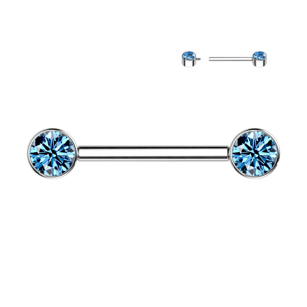 Titanium Nipple Piercing Zirconia Internally Threaded