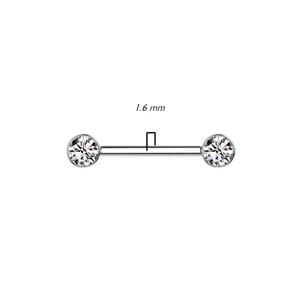 Titanium Nipple Piercing Zirconia Internally Threaded