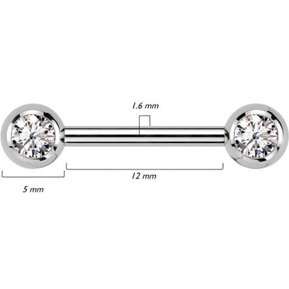 Titan Nippelpiercing Zirkona Innengewinde