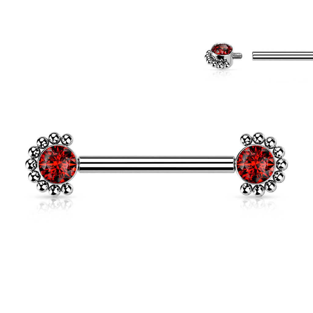 Titan Nippelpiercing Zirkonia Innengewinde