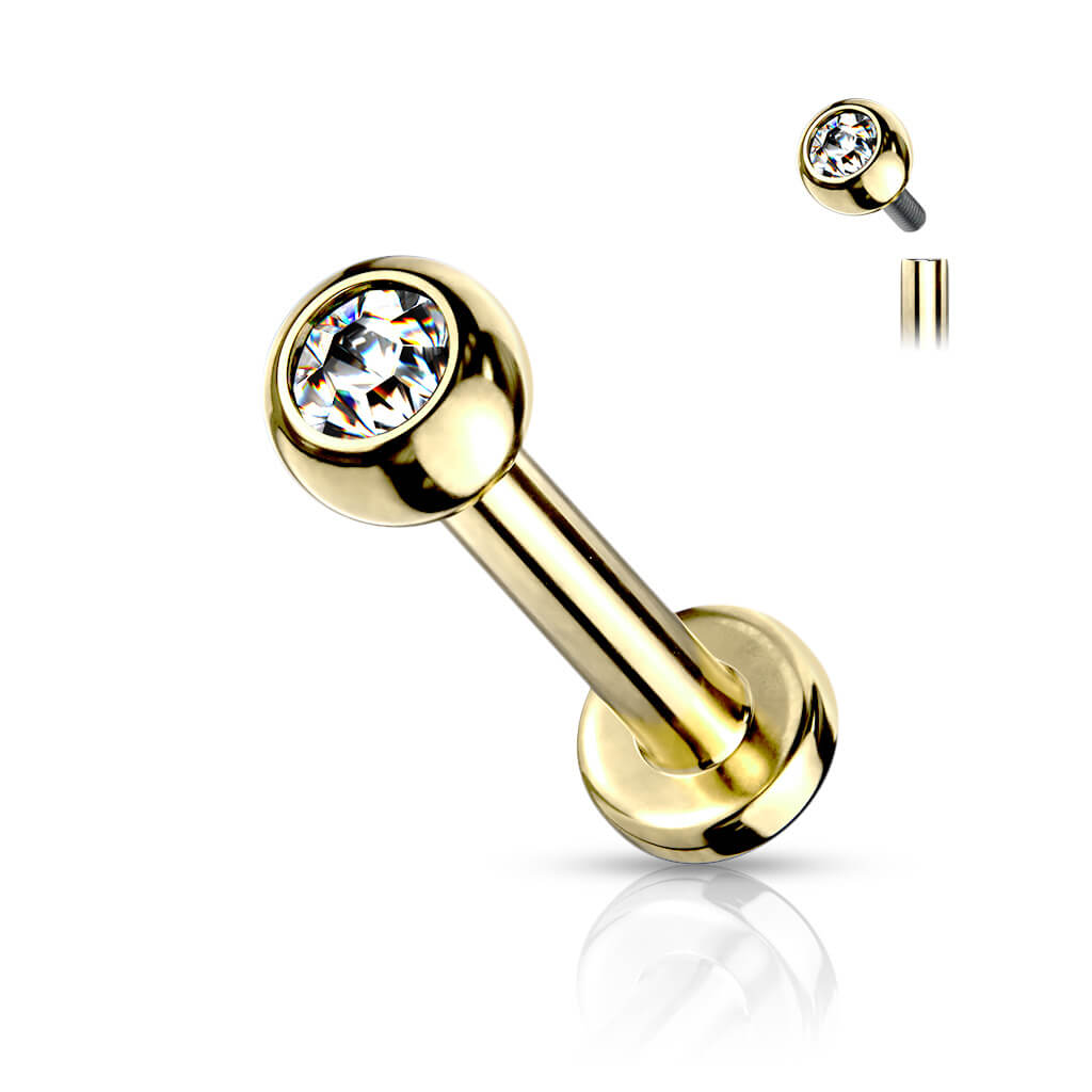 Titanium Labret Ball Zirconia Internally Threaded