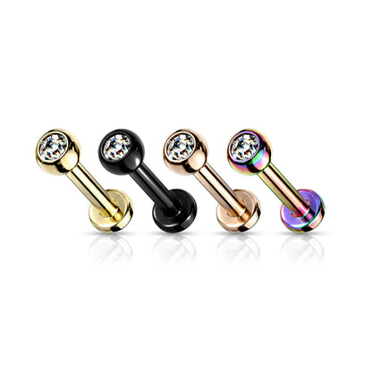 Titanium Labret Ball Zirconia Internally Threaded