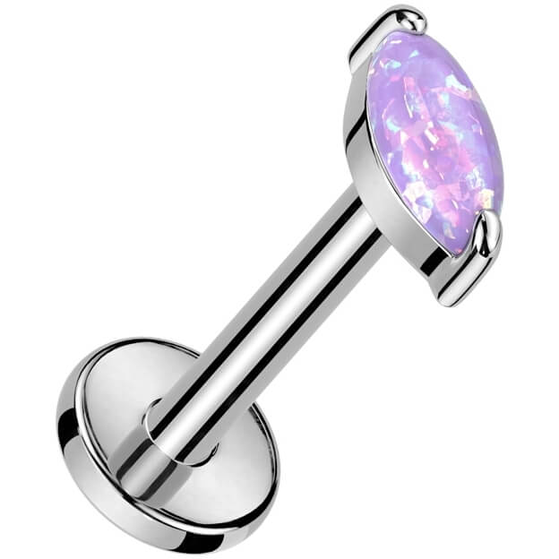 Titan Labret Marquise Schliff Opal Innengewinde