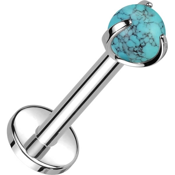 Titanium Labret Semi-Precious Stone Internally Threaded