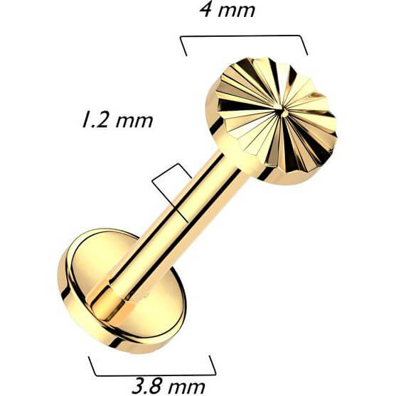 Titanio Labret Tondo con Finitura a Cong Filettatura Interna