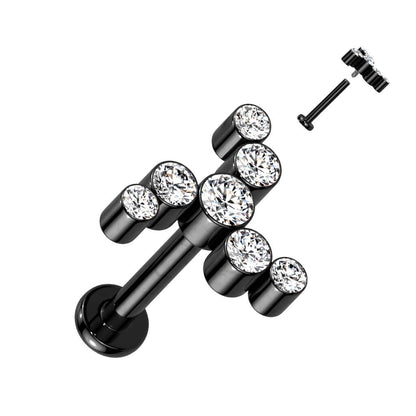 Titanio Espiral de Circonitas Rosca interna Labret