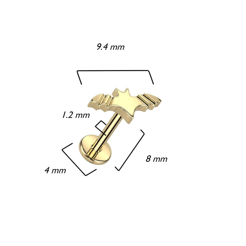 Titanio Murciélago Rosca interna Labret