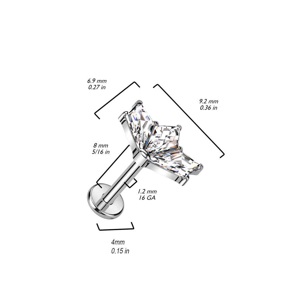 Titanio 3 Circonitas Rosca interna Labret