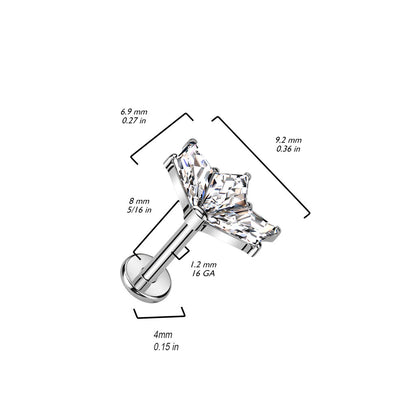 Titanio 3 Circonitas Rosca interna Labret