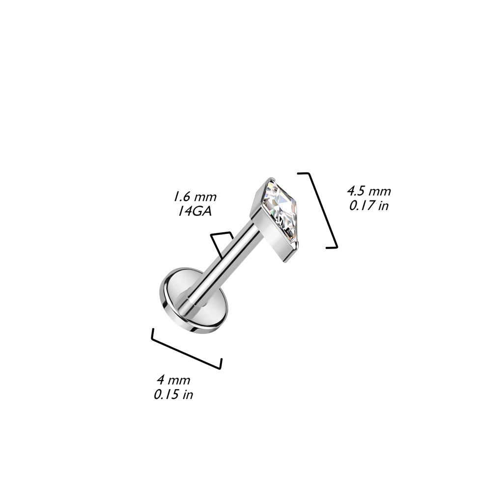 Titanio Punta lanza con circonita Rosca interna Labret