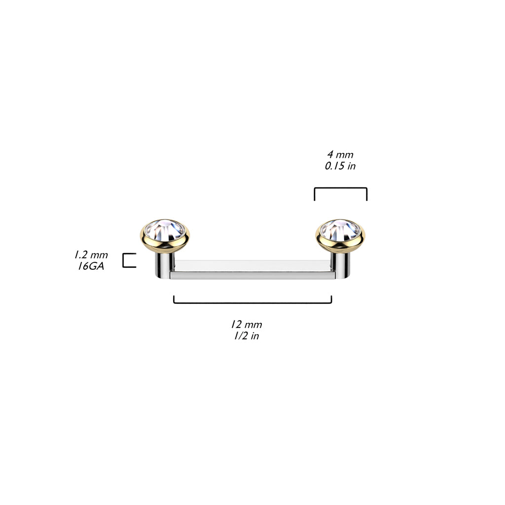 Barre de surface Zircone Plat Filetage Interne