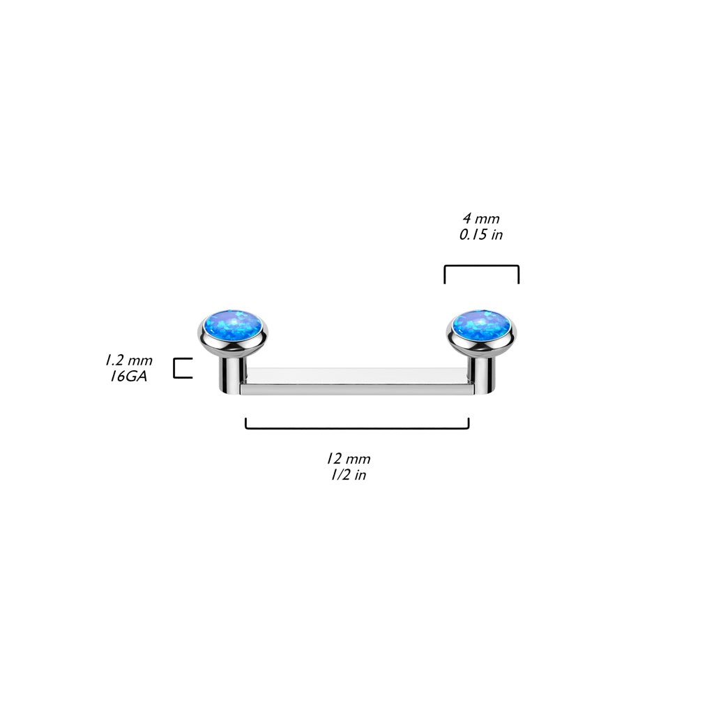 Surface Barbell Opal Flat Internally Threaded