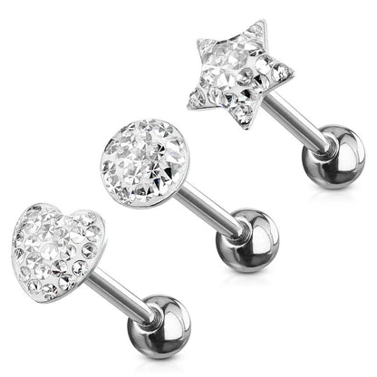 Zungenpiercing Kugel Stern Herz