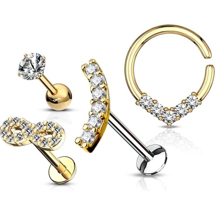 Barbell Set Labret anello pieghevole Pieghevole