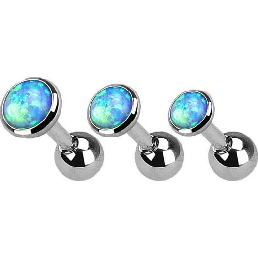 Barbell Opal Round Silver