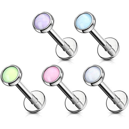 Labret Pierre Synthétique Lumineuse Filetage Interne