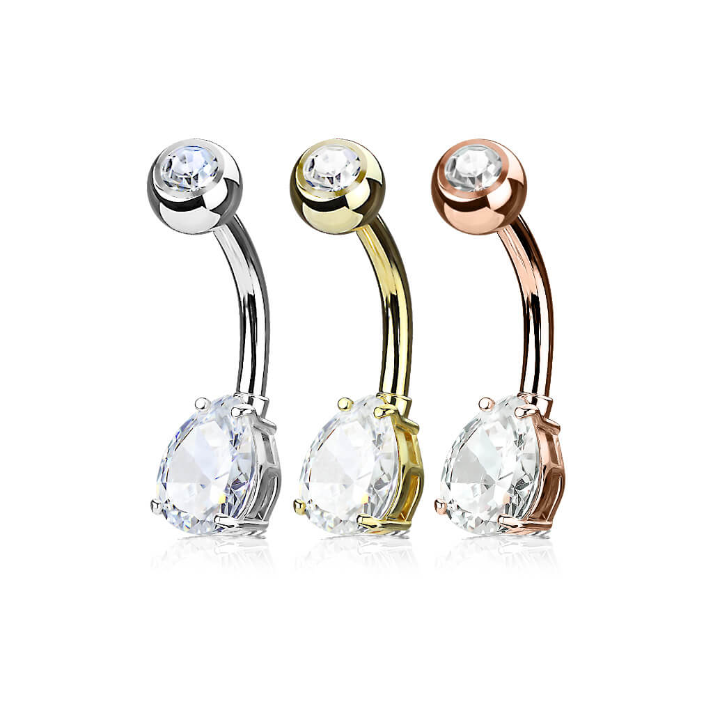 Piercing Nombril Goutte Zircone