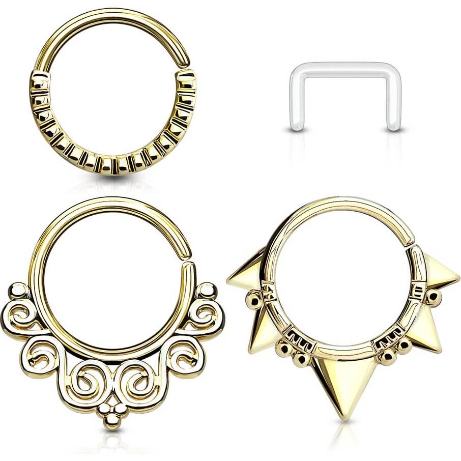 Septum Piercing Set Ring Retainer Bendable