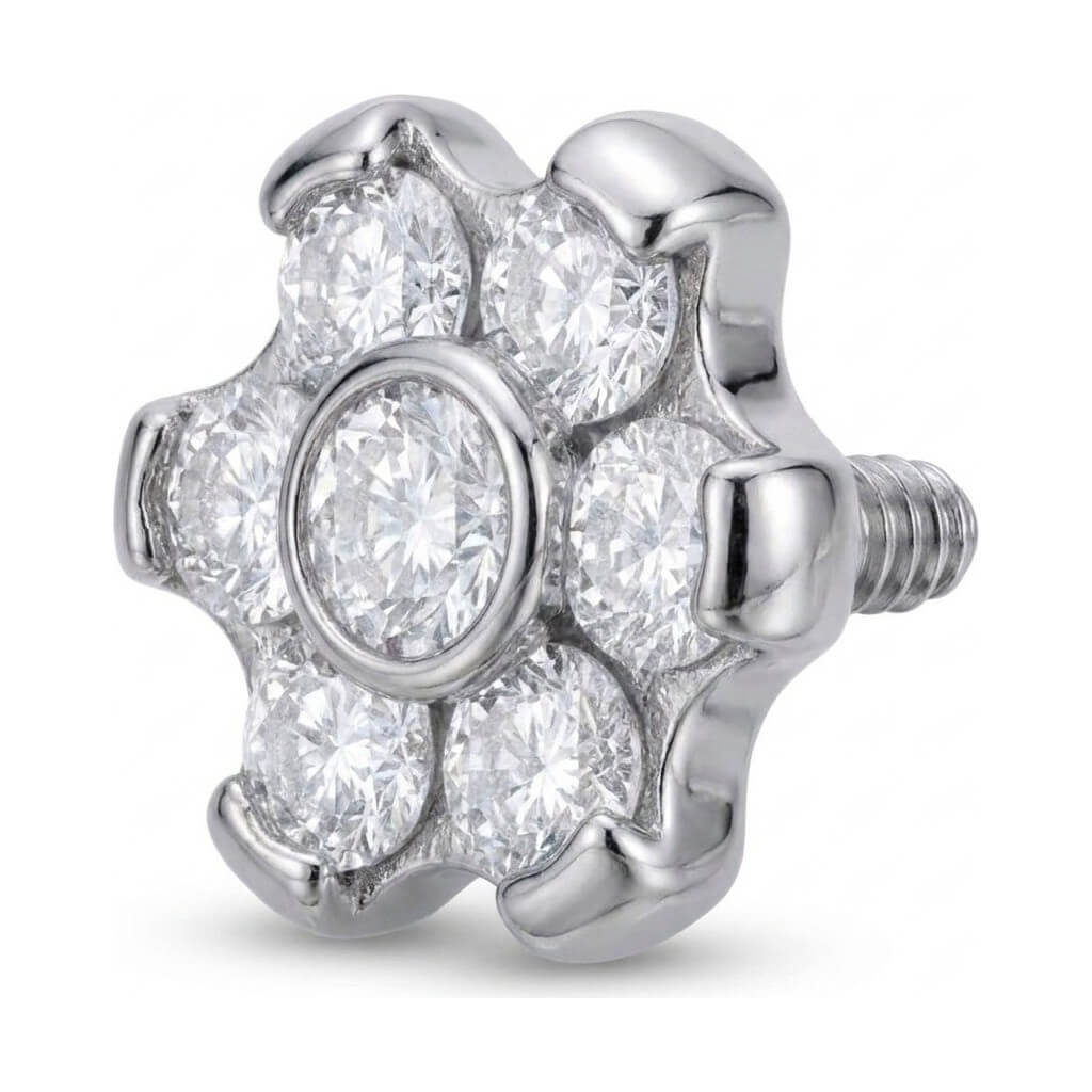 Titanium Top Zirconia Flower Cluster Internally Threaded