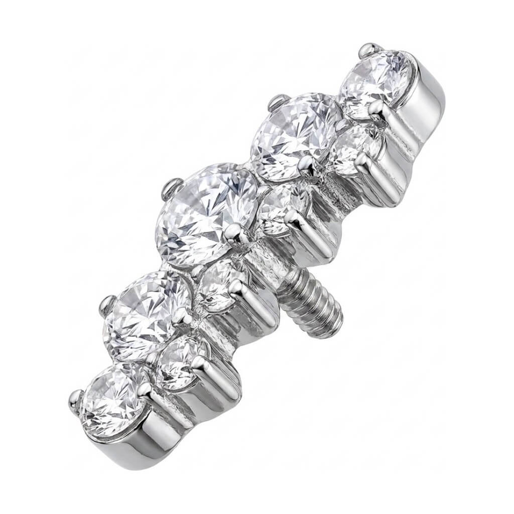 Titanium Top Curved Multi Cluster Arc Internally Threaded