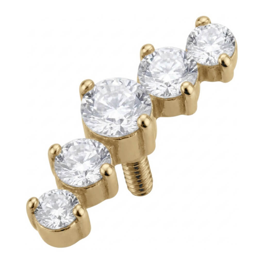 Titanium Top Five Zirconia Curved Cluster Internally Threaded