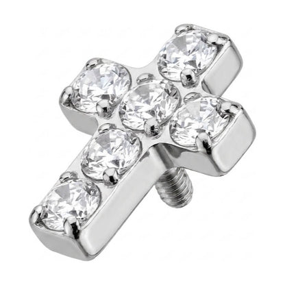 Titanium Top Cross With Clear Zirconia Internally Threaded