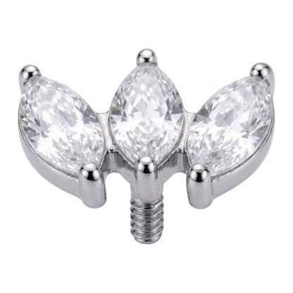 Titanium Top Triple Zircon Fan Internally Threaded