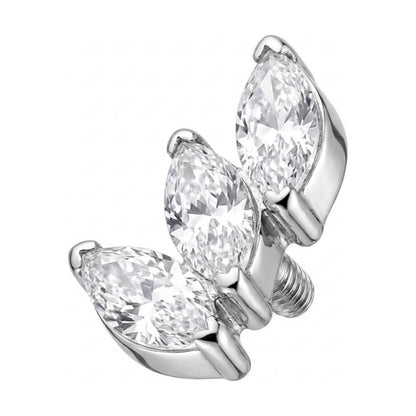 Titanium Top Triple Marquise Zirconia Fan Internally Threaded