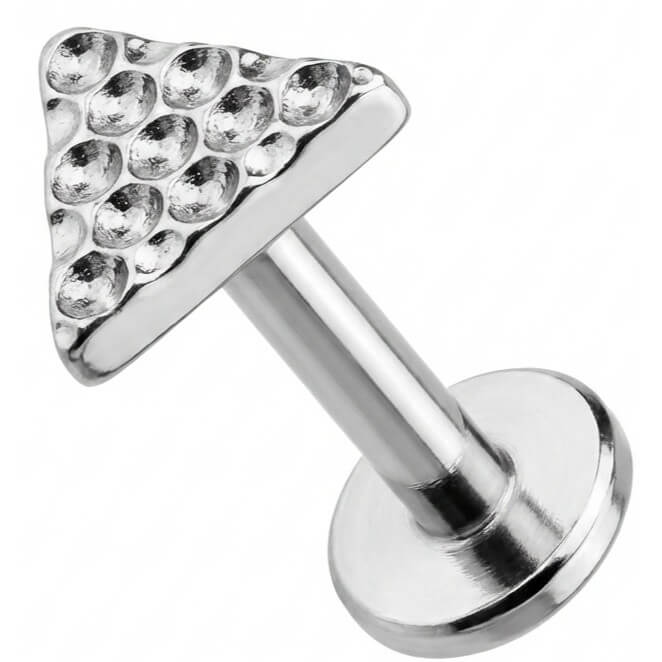 Titanium Labret Hammered Texture Triangle Top Internally Threaded