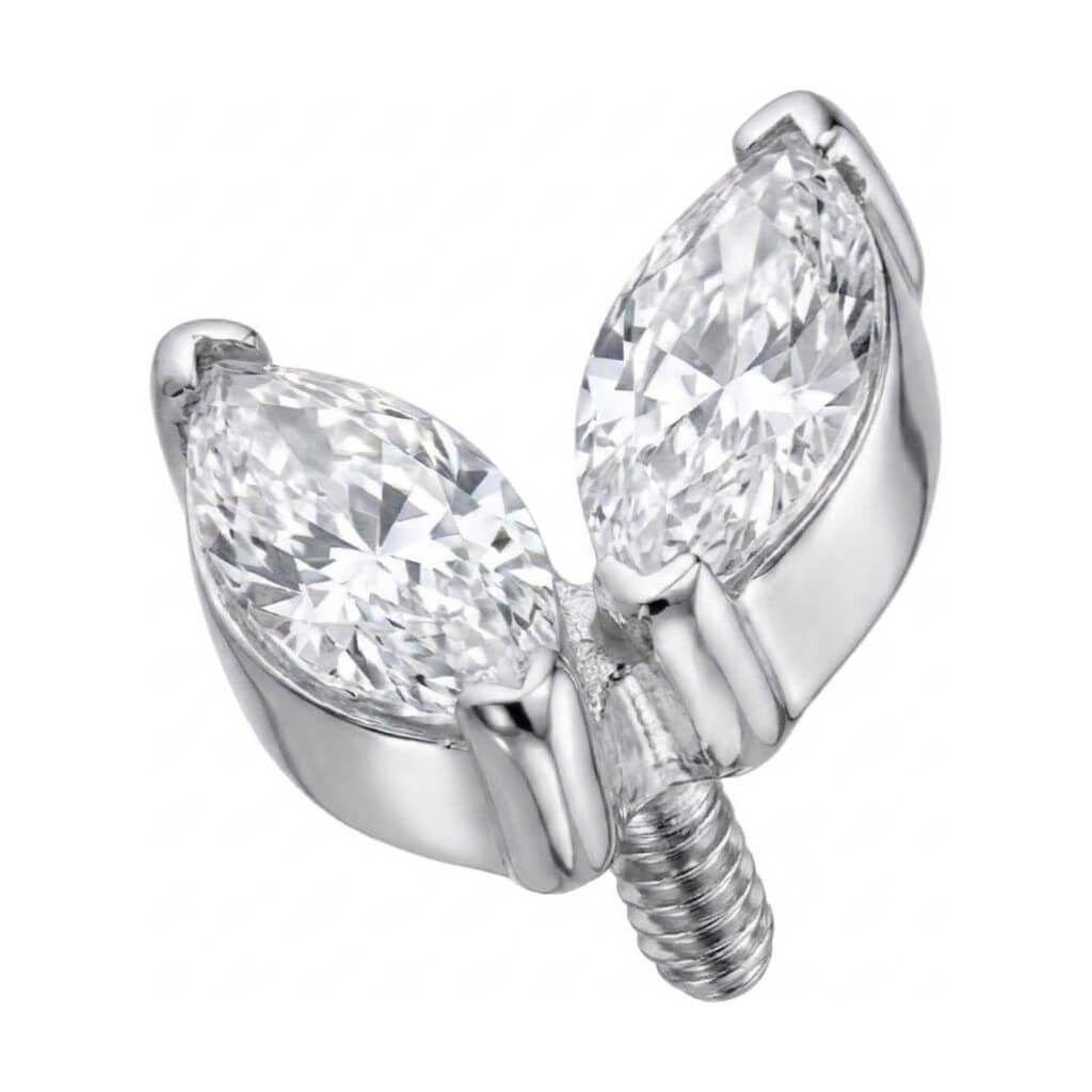 Titanium Top Double Marquise Leaves Internally Threaded