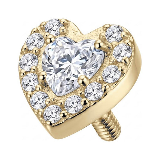 Titanium Top Heart Zirconia Halo Internally Threaded