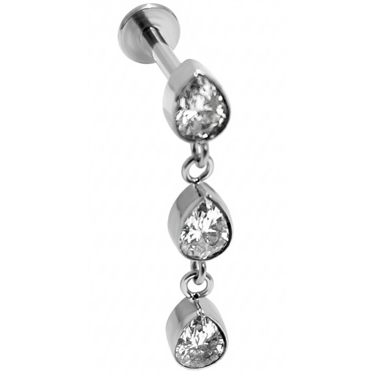 Titanium Labret star zirconia Internally Threaded