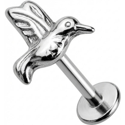 Titanium Labret Flying Hummingbird Figure Internally Threaded