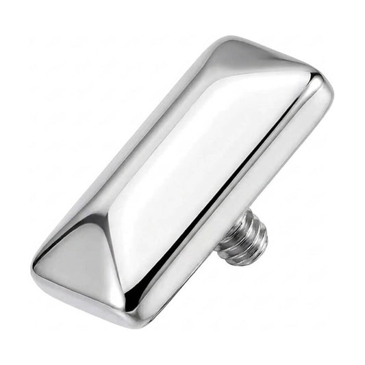 Titanium Top Beveled Geometric Rectangle Internally Threaded