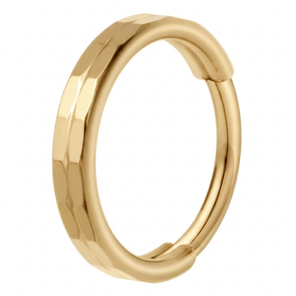 Titanium Ring Faceted Clicker