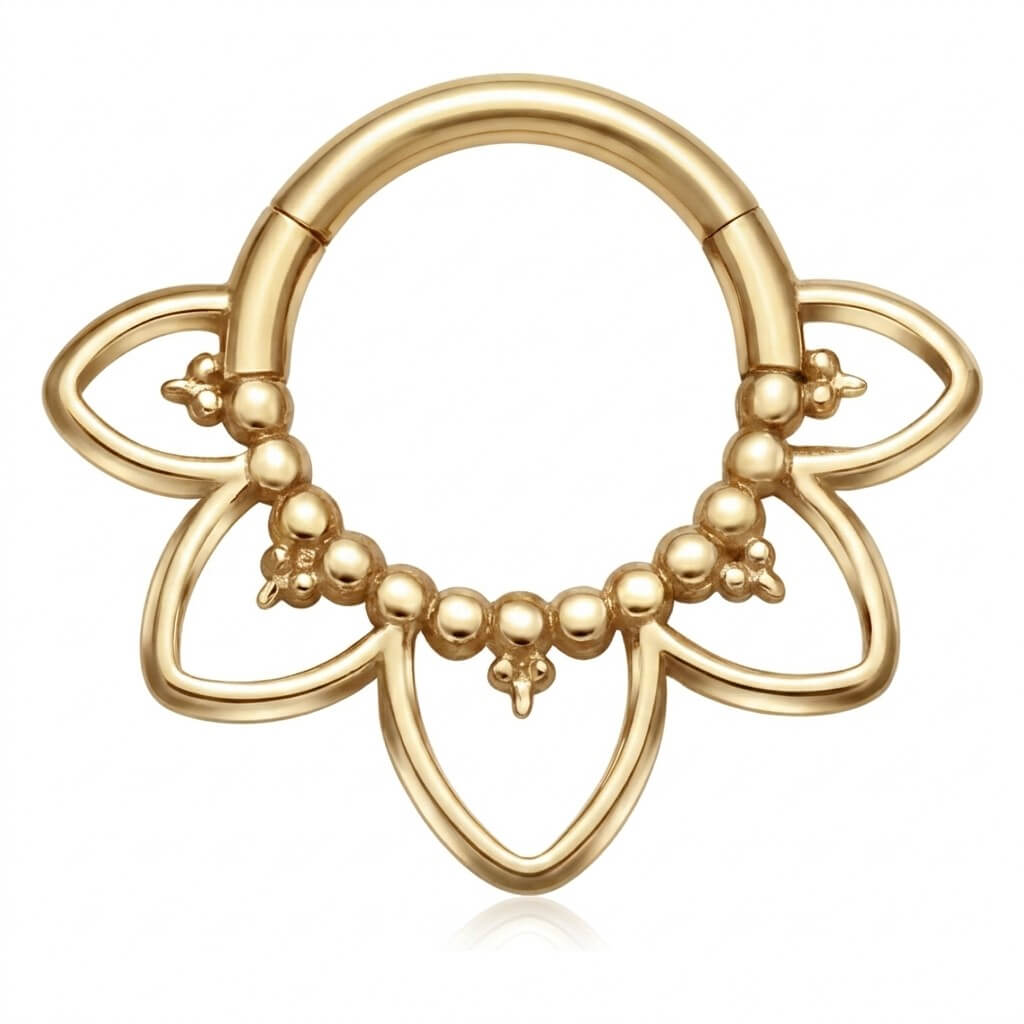 Titanium Ring Lotus Flower Clicker