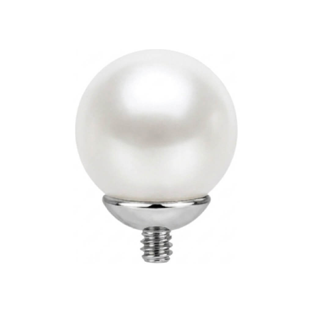 Titanium Top White Pearl Sphere Internally Threaded