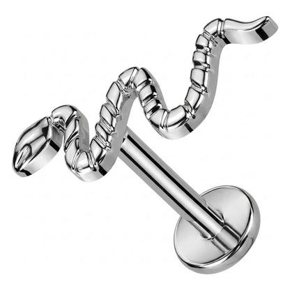 Titanium Labret Snake Internally Threaded