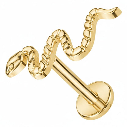 Titanium Labret Snake Internally Threaded