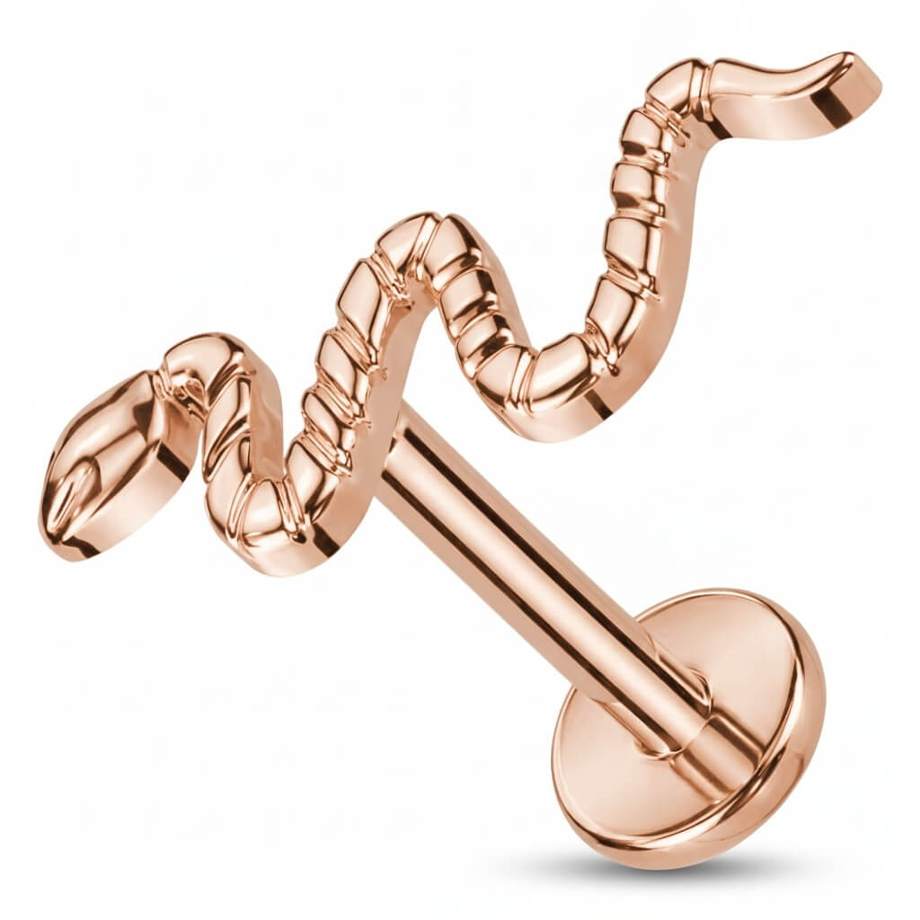 Titanium Labret Snake Internally Threaded