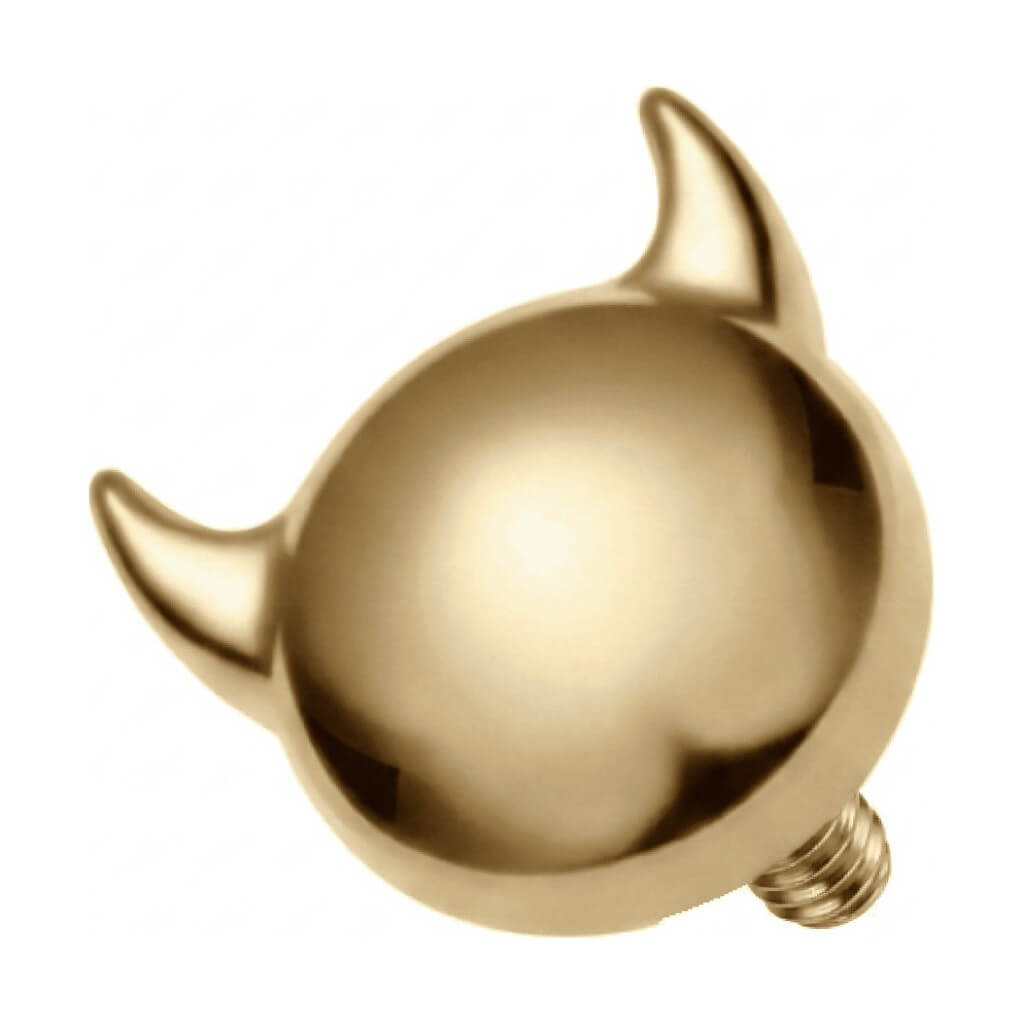 Titanium Top Devil Horns Ball Internally Threaded