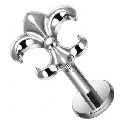 Titanium Labret Fleur de Lis Internally Threaded