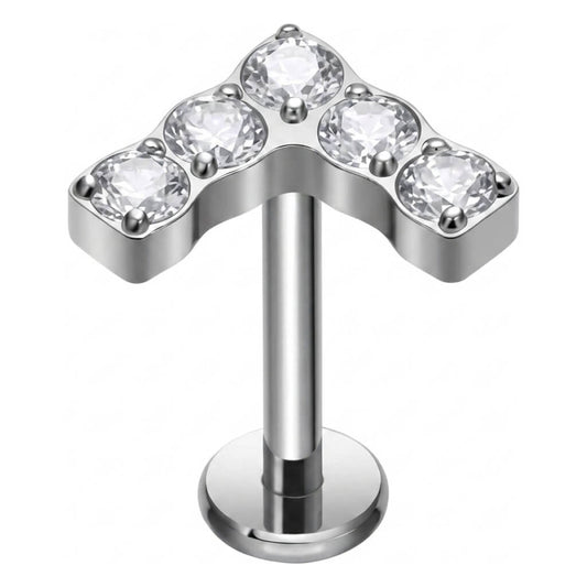 Titanium Labret Arrow Zirconia Push-In