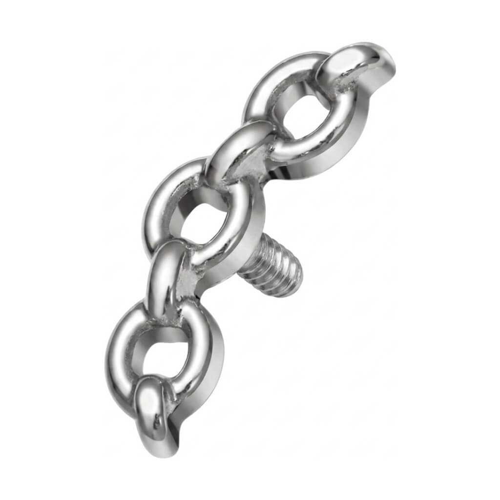 Titanium Top Three Interlocking Chain Links Internally Threaded